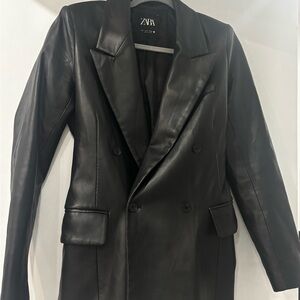 Zara Women’s Black Leather Jacket